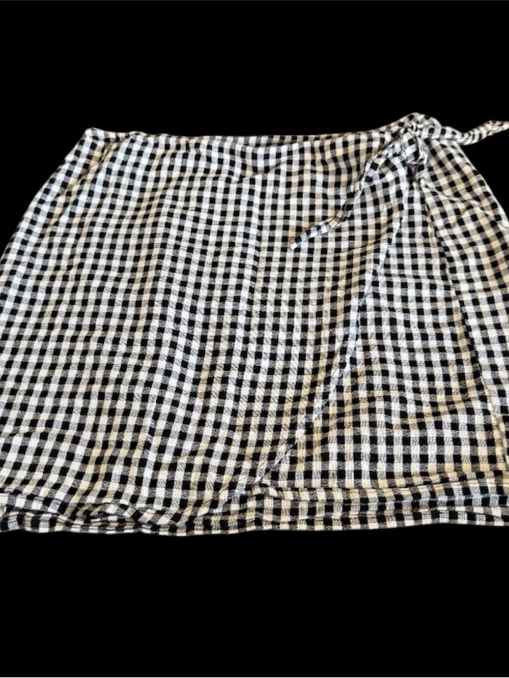 Madewell Black and White Gingham Mini Skirt